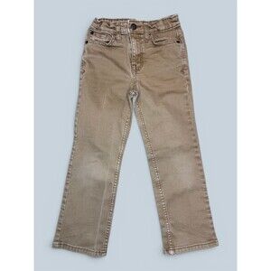 Boys Khaki Straight Leg Stretch Pants Size 6 Adjustable Waist